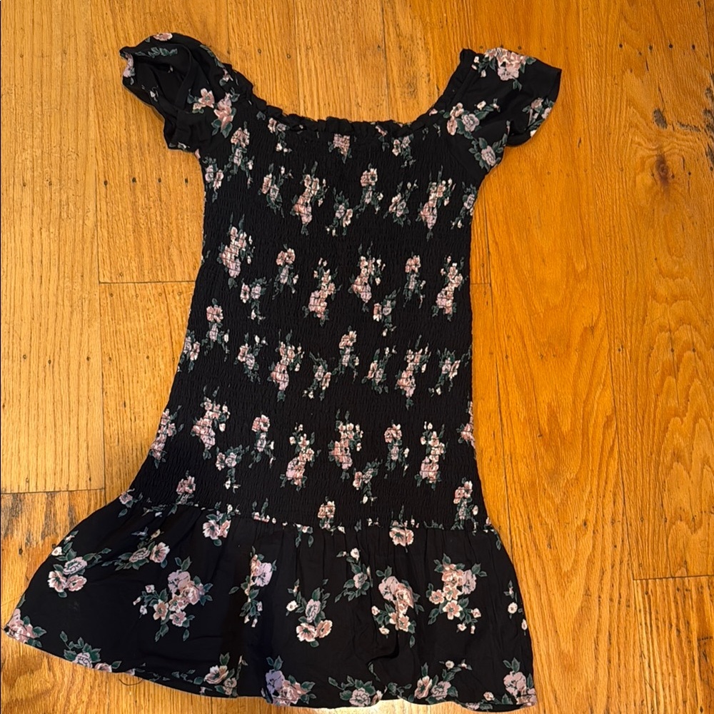 Floral Black Kids Dress